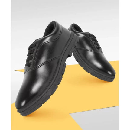 Rosolly Boy's Rexine School Shoe Lace-Up (Black)