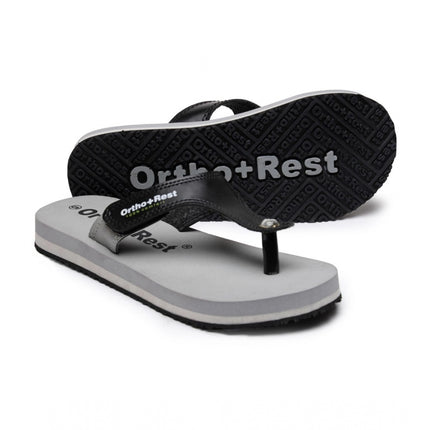 Rosolly Unisex Rubber Comfortable Orthopedic Doctor Slipper and Flip Flops (Grey)