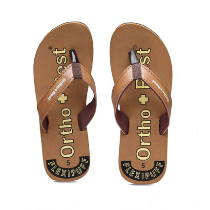 Rosolly Unisex Rubber Comfortable Orthopedic Doctor Slipper and Flip Flops (Brown)