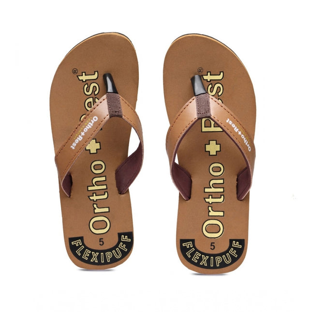 Rosolly Unisex Rubber Comfortable Orthopedic Doctor Slipper and Flip Flops (Brown)