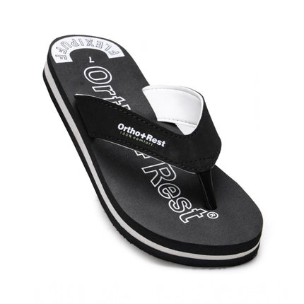 Rosolly Unisex Rubber Comfortable Orthopedic Doctor Slipper and Flip Flops (Black)
