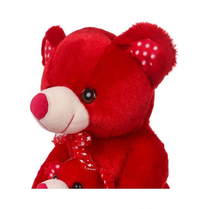 Rosolly Mother And Baby Teddy Bear (Red)