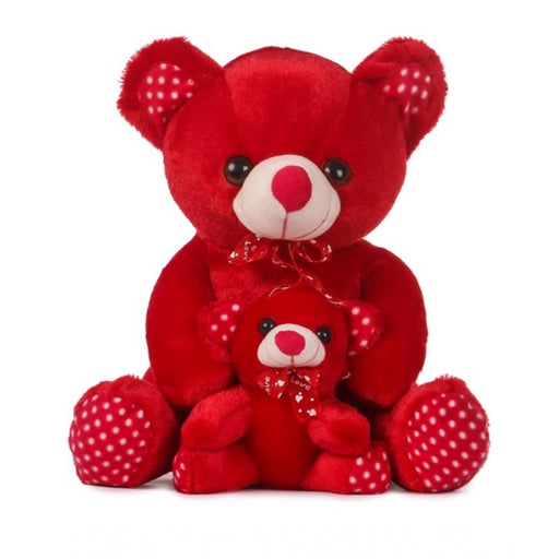 Rosolly Mother And Baby Teddy Bear (Red)