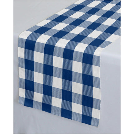 Rosolly Checked Cotton Table Runners (Royal Blue)