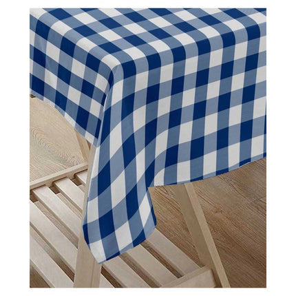 Rosolly Checked Cotton Checks Table Cloth (Blue)