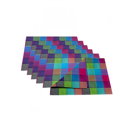 Rosolly Checked Cotton Place Mats Sets (Multicolor)