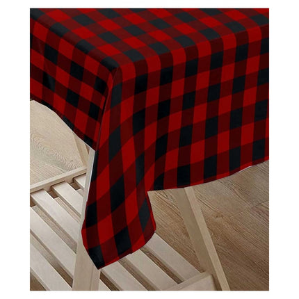 Rosolly Checked Cotton Checks Table Cloth (Red &amp; Black)