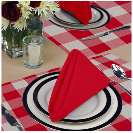 Rosolly Checked Cotton Place Mats Sets (Red)
