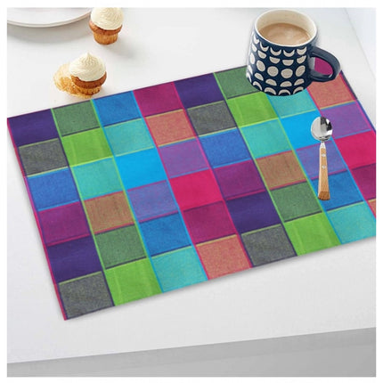 Rosolly Checked Cotton Place Mats Sets (Multicolor)