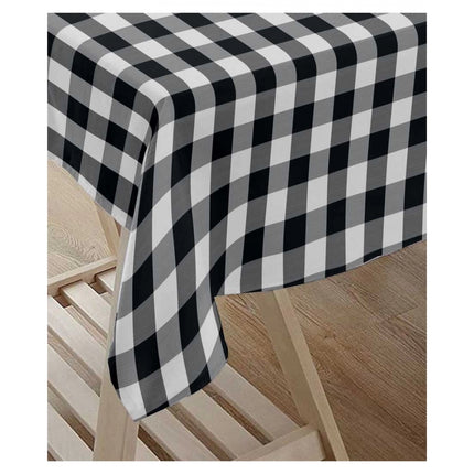 Rosolly Checked Cotton Checks Table Cloth (Black)