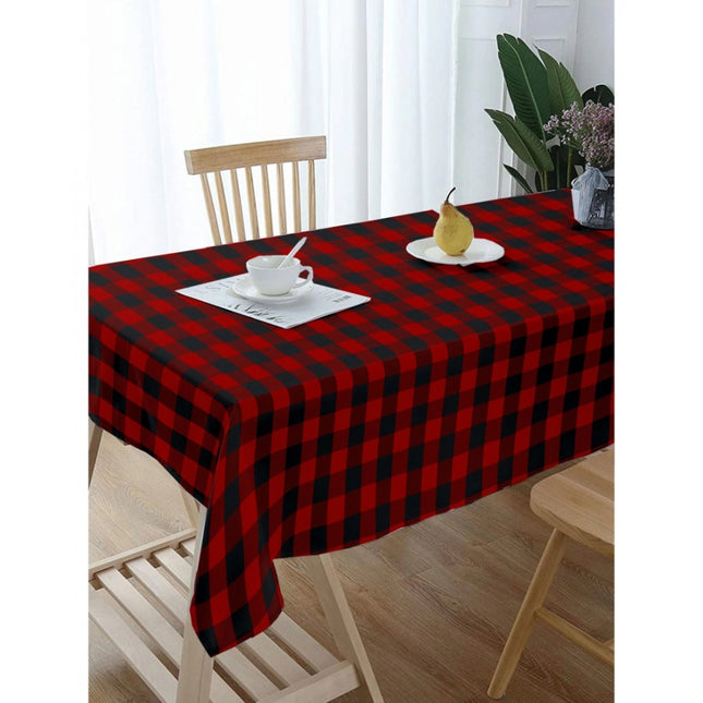 Rosolly Checked Cotton Checks Table Cloth (Red &amp; Black)