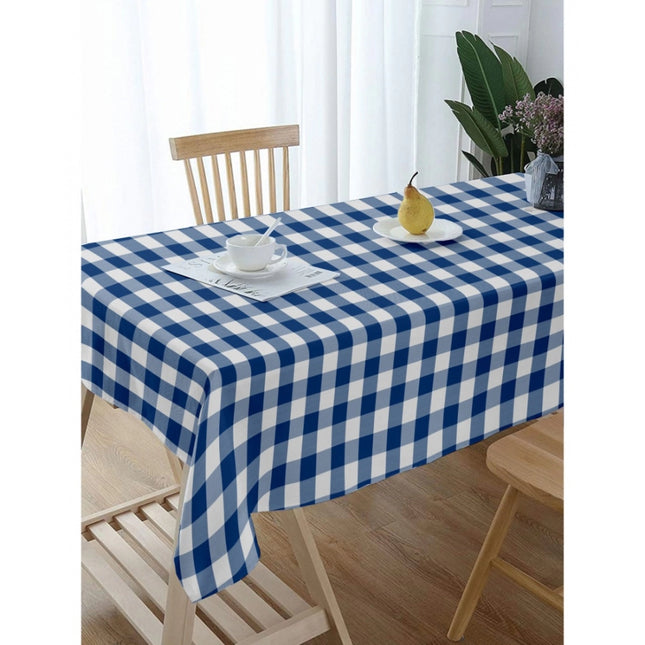Rosolly Checked Cotton Checks Table Cloth (Blue)
