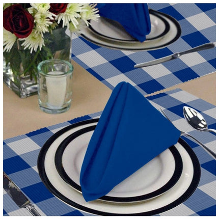 Rosolly Checked Cotton Place Mats Sets (Royal Blue)