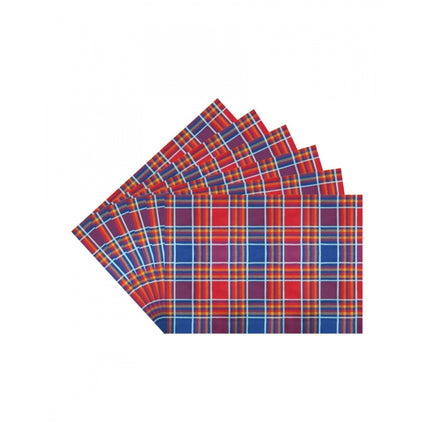 Rosolly Checked Cotton Place Mats Sets (Multicolor)