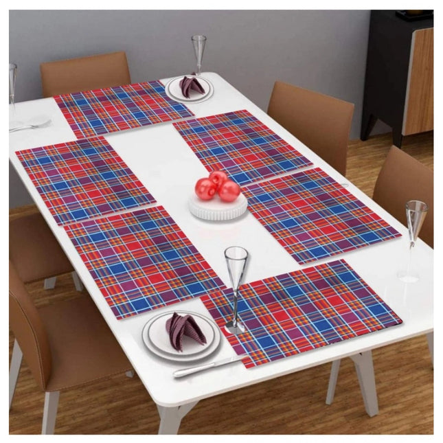 Rosolly Checked Cotton Place Mats Sets (Multicolor)