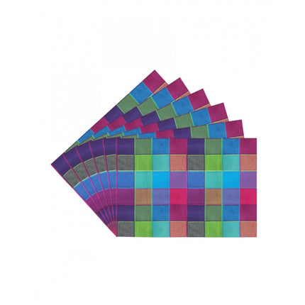 Rosolly Checked Cotton Place Mats Sets (Multicolor)