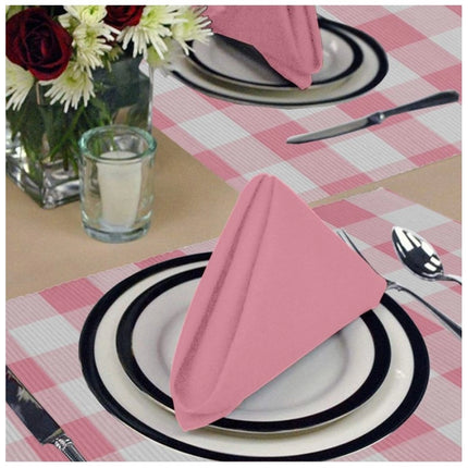 Rosolly Checked Cotton Place Mats Sets (Pink)