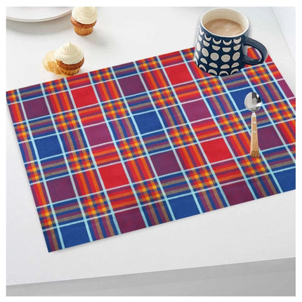 Rosolly Checked Cotton Place Mats Sets (Multicolor)