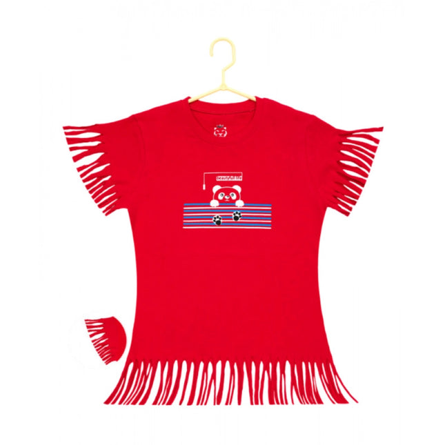 Rosolly Girl's Casual Short Sleeve Printed Cotton T Shirt (Red)