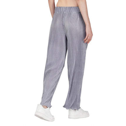Rosolly Women's Casual Cotton Blend Striped Bottomwear (Grey)