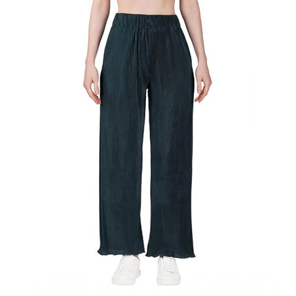 Rosolly Women's Casual Cotton Blend Striped Bottomwear (Blue)