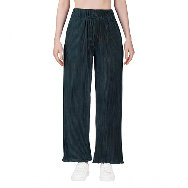 Rosolly Women's Casual Cotton Blend Striped Bottomwear (Blue)