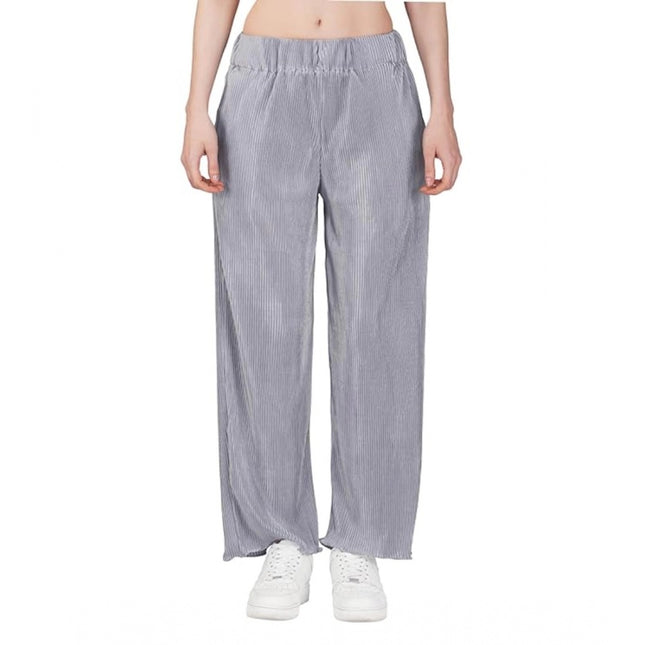 Rosolly Women's Casual Cotton Blend Striped Bottomwear (Grey)