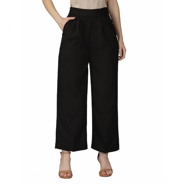 Rosolly Women's Casual Cotton Solid Pants (Black)