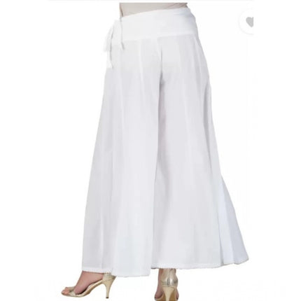 Rosolly Women's Casual Cotton Solid Palazzo (White)