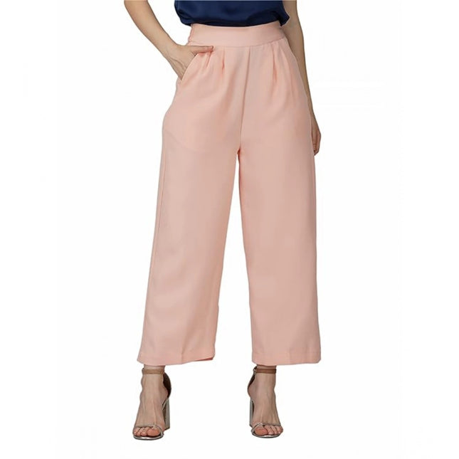 Rosolly Women's Casual Cotton Solid Pants (Pink)