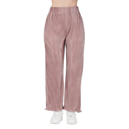 Rosolly Women's Casual Cotton Blend Striped Bottomwear (Pink)