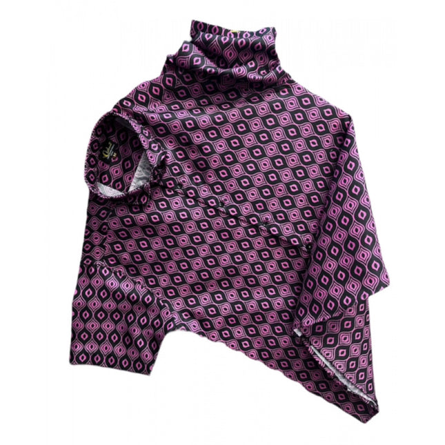 Rosolly Men's Casual Short Sleeve Printed Cotton Blended Shirt (Purple)