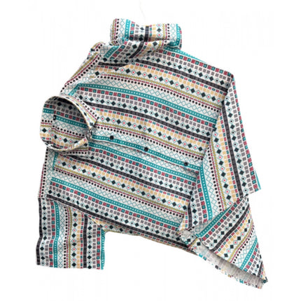 Rosolly Men's Casual Short Sleeve Printed Cotton Blended Shirt (Multicolor)