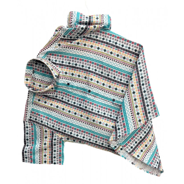 Rosolly Men's Casual Short Sleeve Printed Cotton Blended Shirt (Multicolor)