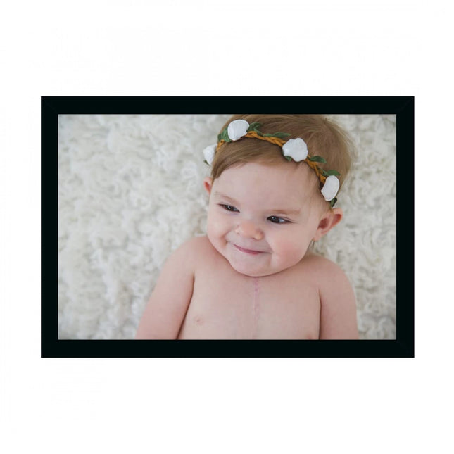 Rosolly Baby Photo Painting with Synthetic Photo Frame (Multicolor)