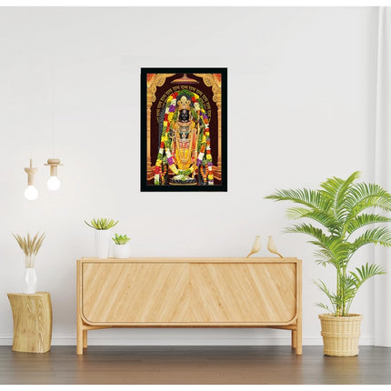 Rosolly Ayodhya ram lalla Painting with Synthetic Photo Frame (Multicolor)