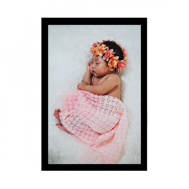 Rosolly Baby Photo Painting with Synthetic Photo Frame (Multicolor)