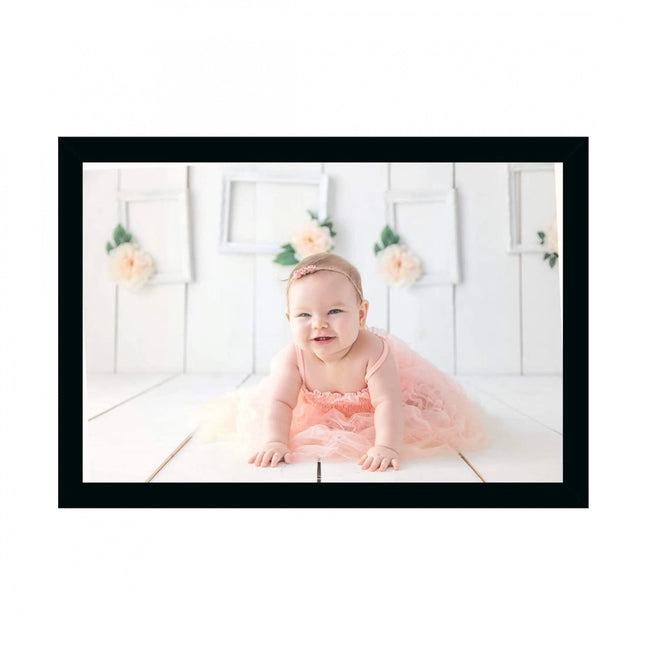Rosolly Baby Photo Painting with Synthetic Photo Frame (Multicolor)
