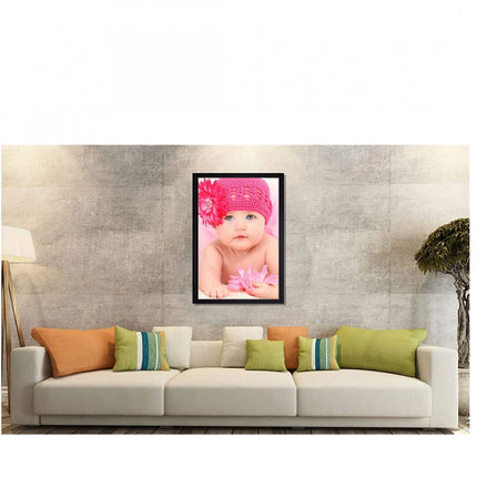 Rosolly Baby Photo Painting with Synthetic Photo Frame (Multicolor)