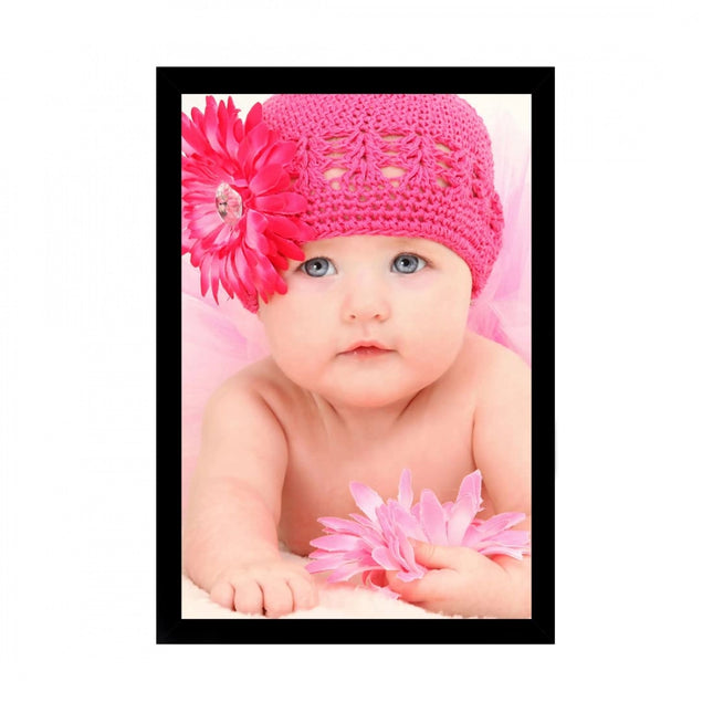 Rosolly Baby Photo Painting with Synthetic Photo Frame (Multicolor)