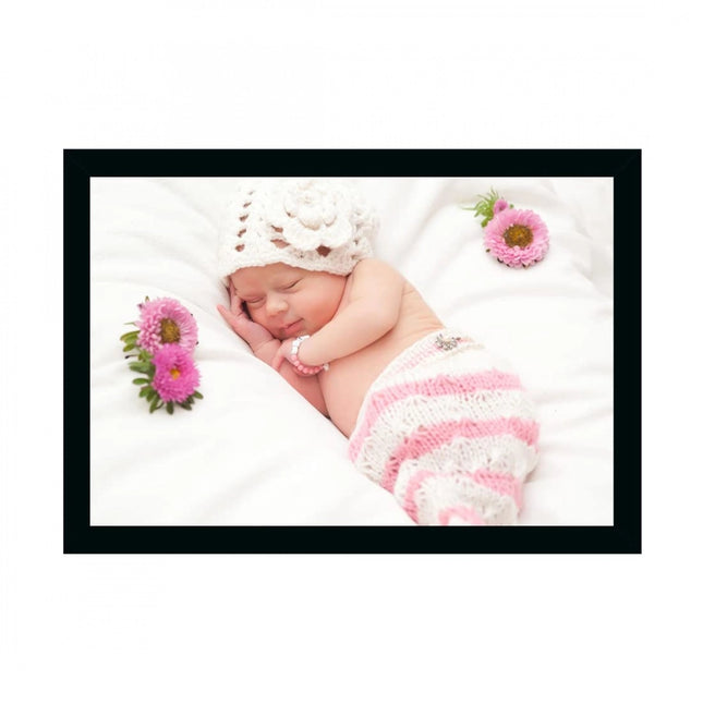 Rosolly Baby Photo Painting with Synthetic Photo Frame (Multicolor)