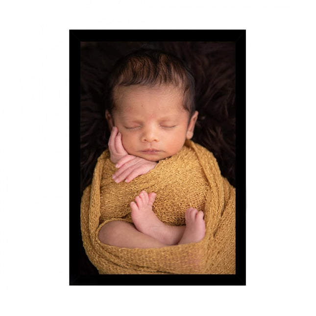 Rosolly Baby Photo Painting with Synthetic Photo Frame (Multicolor)