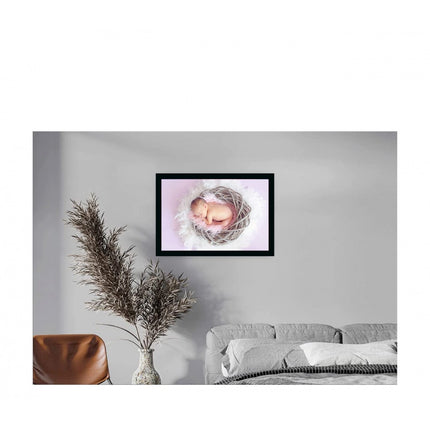 Rosolly Baby Photo Painting with Synthetic Photo Frame (Multicolor)