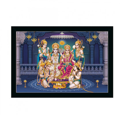 Rosolly Ayodhya Ram Mandir Painting with Synthetic Photo Frame (Multicolor)