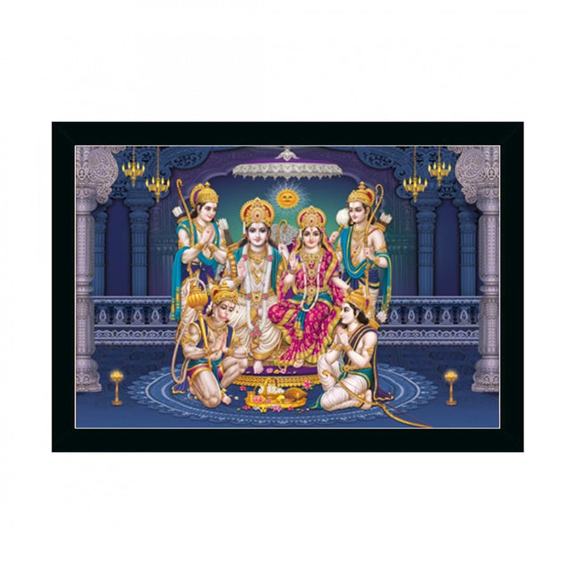 Rosolly Ayodhya Ram Mandir Painting with Synthetic Photo Frame (Multicolor)
