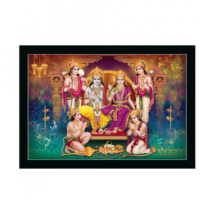 Rosolly Ayodhya Ram Mandir Painting with Synthetic Photo Frame (Multicolor)
