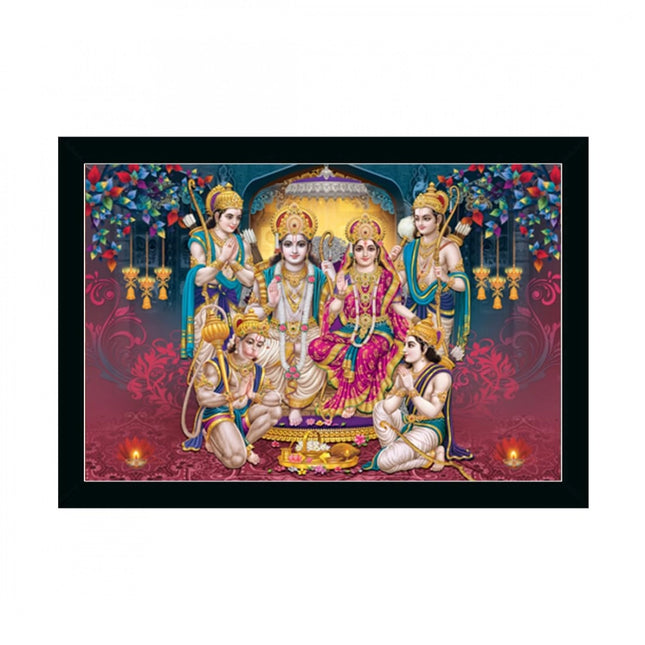 Rosolly Ayodhya Ram Mandir Painting with Synthetic Photo Frame (Multicolor)