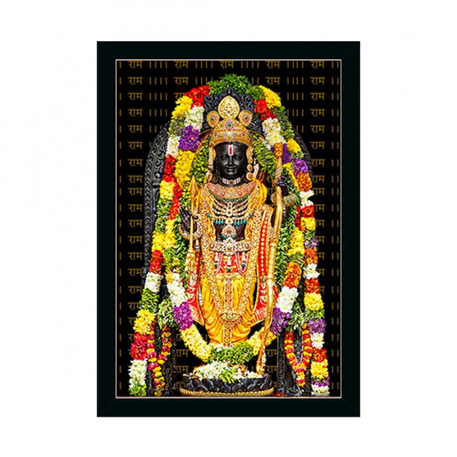 Rosolly yodhya ram lalla Painting with Synthetic Photo Frame (Multicolor)