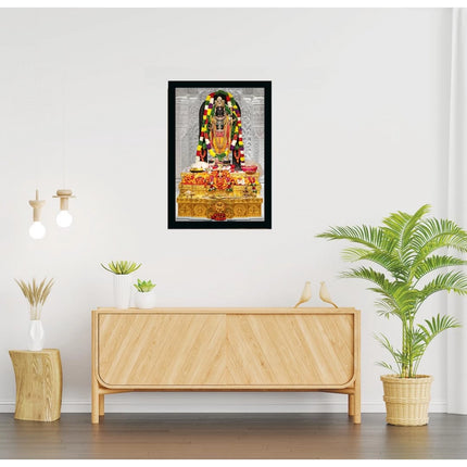 Rosolly Ayodhya ram lalla Painting with Synthetic Photo Frame (Multicolor)