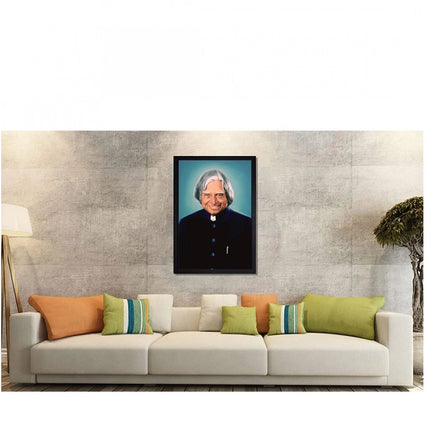 Rosolly A P J Abdul Kalam Painting with Synthetic Photo Frame (Multicolor)